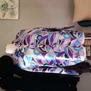 Rouge Collection Multicolored Geometric Long Sleeve Blouse NWT Sz.1X